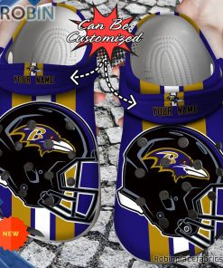 Football Crocs – Personalized Baltimore Ravens Team Helmets Clog Shoes Football Crocs – Personalized Baltimore Ravens Team Helmets Clog Shoes