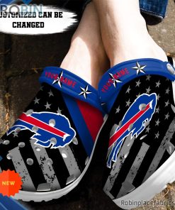 Football Crocs – Personalized Buffalo Bills American Flag Clog Shoes
