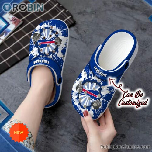Football Crocs Personalized Buffalo Bills Star Flag Clog Shoes