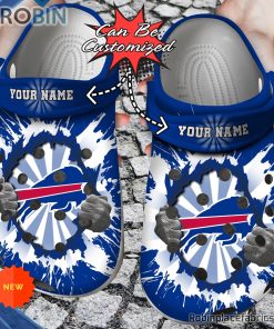 Football Crocs – Personalized Buffalo Bills Hands Ripping Light Clog Shoes