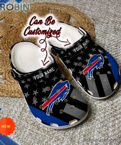 Football Crocs – Personalized Buffalo Bills Star Flag Clog Shoes Football Crocs – Personalized Buffalo Bills Star Flag Clog Shoes