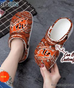 Football Crocs – Personalized Cincinnati Bengals Ripped Zebra Print Paint Clog Shoes Football Crocs – Personalized Cincinnati Bengals Ripped Zebra Print Paint Clog Shoes