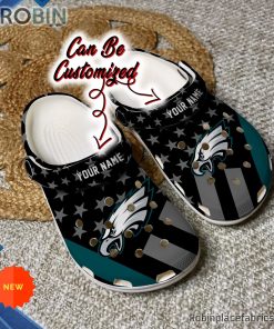 Football Crocs – Personalized Philadelphia Eagles Star Flag Clog Shoes
