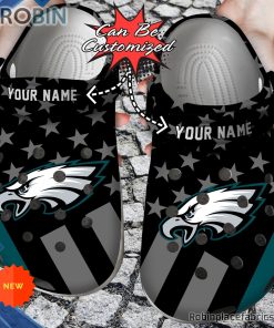 Football Crocs – Personalized Philadelphia Eagles Star Flag Clog Shoes