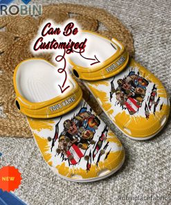 Football Crocs – Personalized Pittsburgh Steelers Mascot Ripped Flag Clog Shoes Football Crocs – Personalized Pittsburgh Steelers Mascot Ripped Flag Clog Shoes