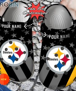 Football Crocs – Personalized Pittsburgh Steelers Star Flag Clog Shoes
