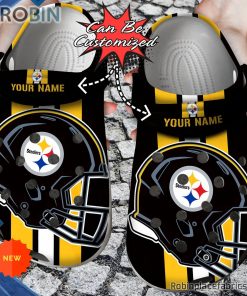 Football Crocs – Personalized Pittsburgh Steelers Team Helmets Clog Shoes