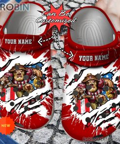 Football Crocs – Personalized San Francisco 49ers Mascot Ripped Flag Clog Shoes
