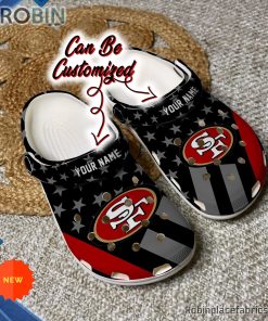 Football Crocs – Personalized San Francisco 49ers Star Flag Clog Shoes Football Crocs – Personalized San Francisco 49ers Star Flag Clog Shoes