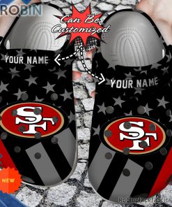 Football Crocs – Personalized San Francisco 49ers Star Flag Clog Shoes Football Crocs – Personalized San Francisco 49ers Star Flag Clog Shoes