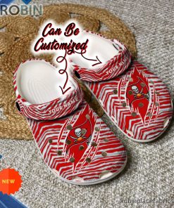 Football Crocs – Personalized Tampa Bay Buccaneers Ripped Zebra Print Paint Clog Shoes