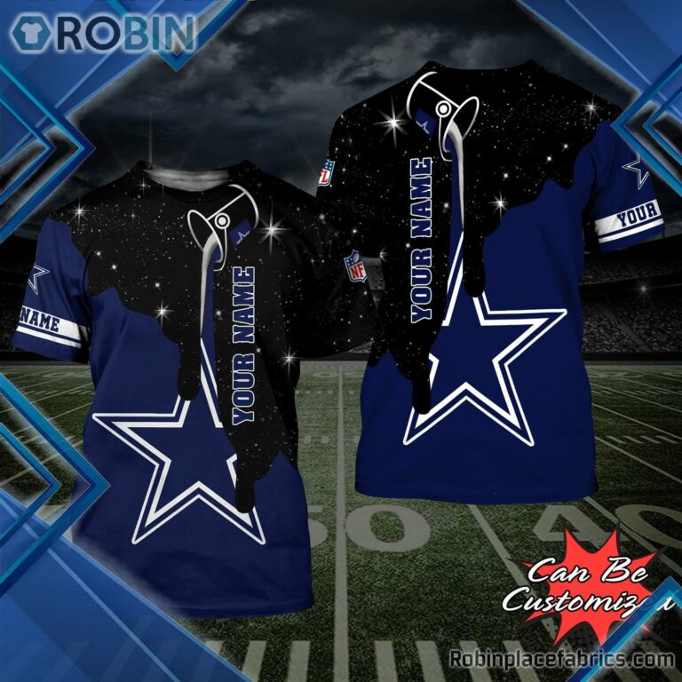 Football Shirts – D.Cowboys Team Drip Paint Snowflake 3D All Over Print T-Shirt