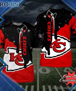 Football Shirts – KC Chiefs Team Drip Paint Snowflake 3D All Over Print T-Shirt