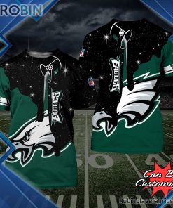 Football Shirts – P.Eagles Team Drip Paint Snowflake 3D All Over Print T-Shirt