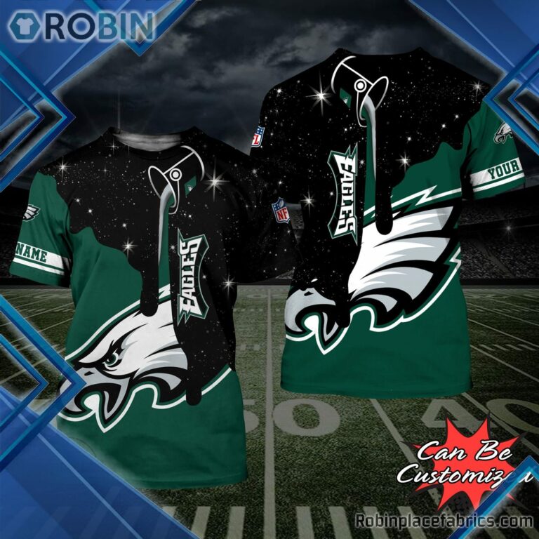 Football Shirts – P.Eagles Team Drip Paint Snowflake 3D All Over Print T-Shirt