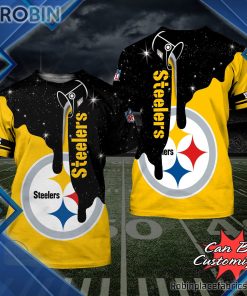 Football Shirts – P.Steelers Team Drip Paint Snowflake 3D All Over Print T-Shirt
