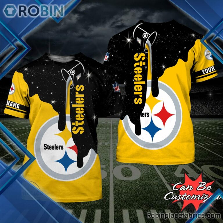 Football Shirts – P.Steelers Team Drip Paint Snowflake 3D All Over Print T-Shirt