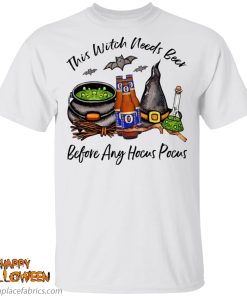 foster s bottle this witch needs beer before any hocus pocus halloween t shirt I9H17