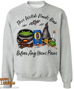Foster_s Classic This Witch Needs Beer Before Any Hocus Pocus Halloween Shirt