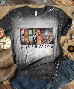 friends horror movie characters bleached t shirt halloween friends bleached shirt 1 vPvap