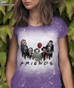 friends horror movie characters bleached t shirt halloween horror movie shirt 1 EM9ax