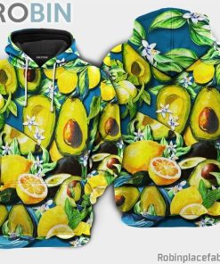 Fruit Avocado Lemon Summer Time Bomber Jacket