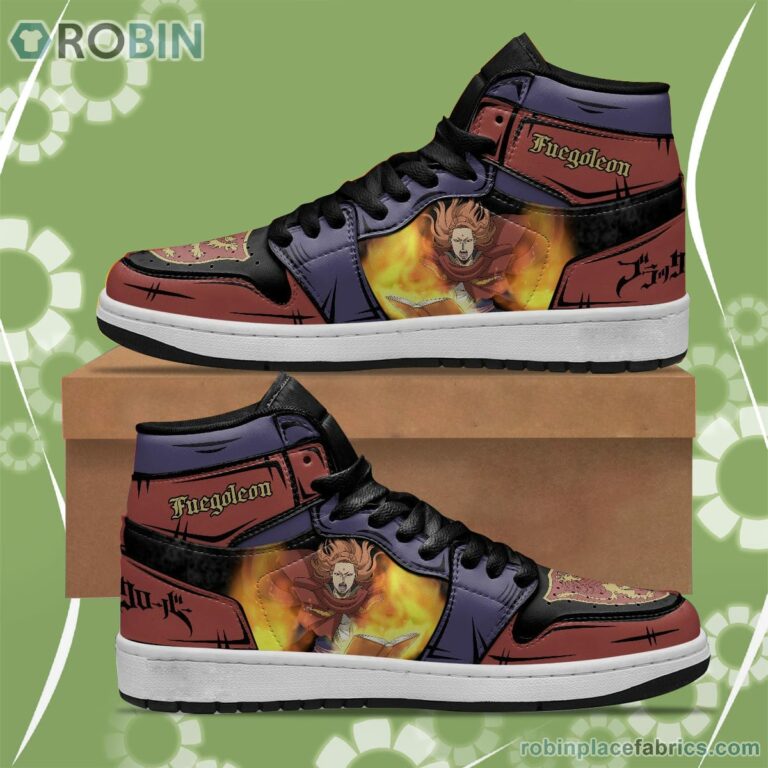 Fuegoleon Vermillion JD Sneakers Black Clover Custom Anime Shoes