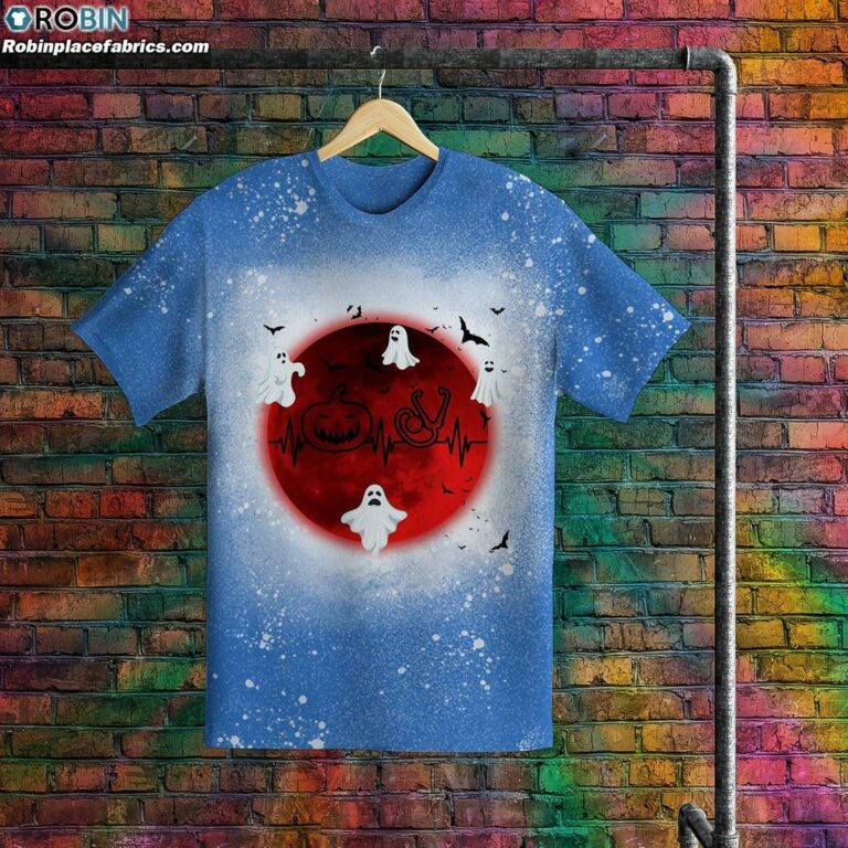 Funny Boo Boo Crew Halloween Nurse Ghost Bleached T-Shirt – Nurse Pumpkin Halloween Bleached Shirt