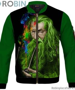Gandalf Ganjalf The Green Smoking Dope Bomber Jacket