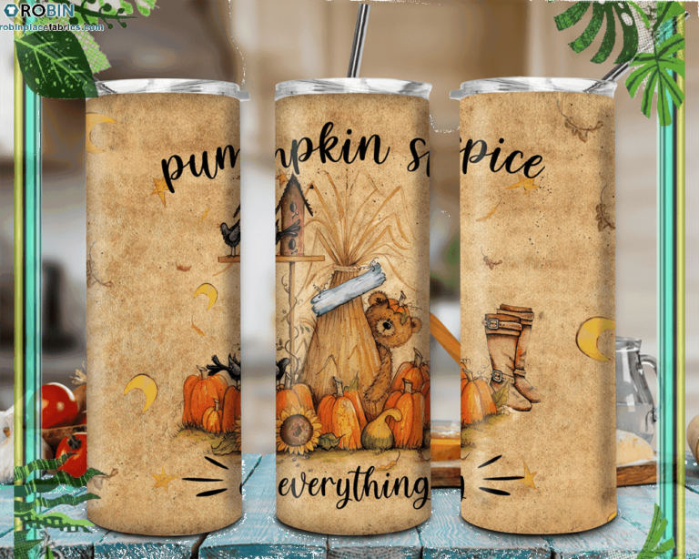 Glitter Pumpkin Spice Tumbler Halloween Design Skinny Tumbler