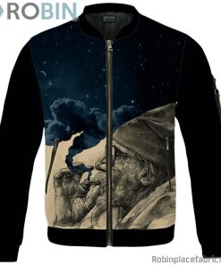 Grandpa Smokes Out The Galaxy Cannabis Bomber Jacket