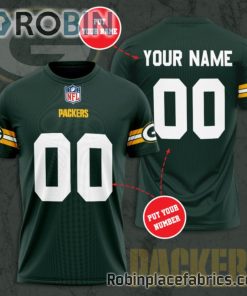 Green Bay Packers Custom Shirt – Personalized Name & Number Football 3D All Over Print T – Shirt