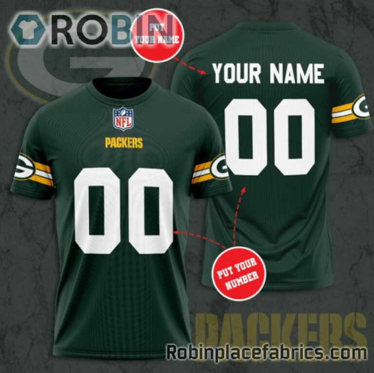 Green Bay Packers Custom Shirt – Personalized Name & Number Football 3D All Over Print T – Shirt