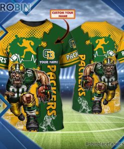 Green Bay Packers Custom Shirt – Personalized Rushing Yellow Limited 3D T Shirt