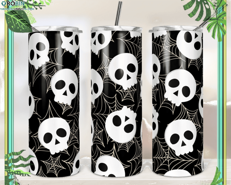 Halloween Cobweb Skulls Skinny Tumbler RBPL21