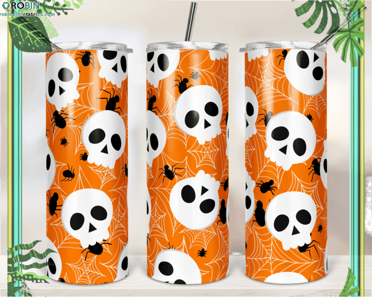 Halloween Cobweb Skulls Skinny Tumbler RBPL89