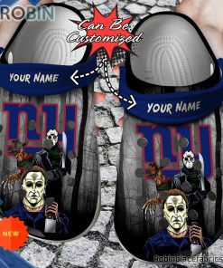 Halloween Crocs – Personalized New York Giants Horror Movie Clog Shoes
