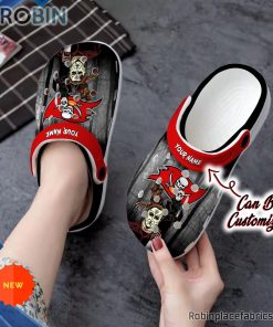 Halloween Crocs – Personalized Tampa Bay Buccaneers Horror Movie Clog Shoes