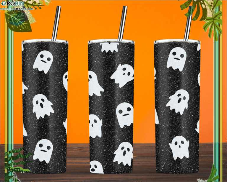 Halloween Glitter Ghost Tumbler Skinny Tumbler