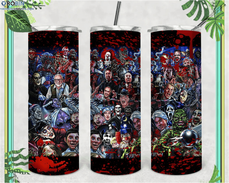 Halloween Horror Killers Tumbler 2 File Blood Splatters Tumbler Skinny Tumbler