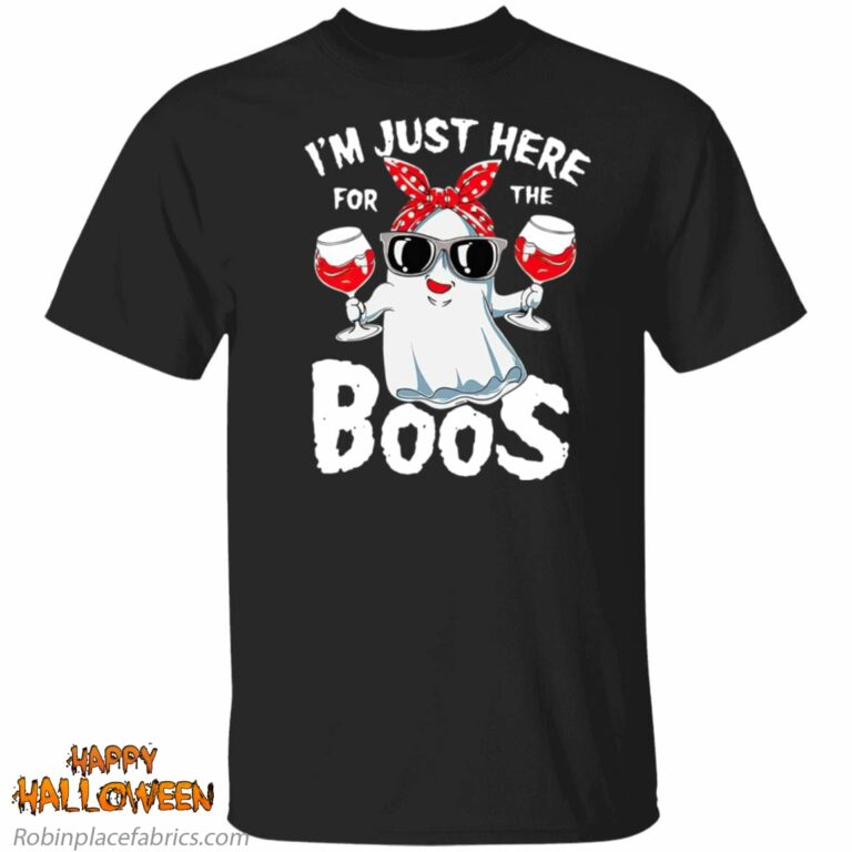 Halloween I’m Just Here For The Boos Drinking Beer Shirt