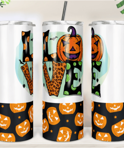 Halloween Love Pumpkin Skinny Tumbler