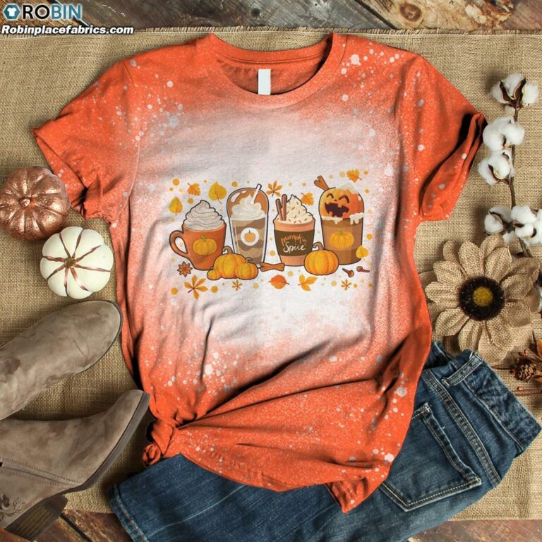 Halloween Pumpkin Coffee Latte Drink Cup T-Shirt – Fall Coffee Shirt
