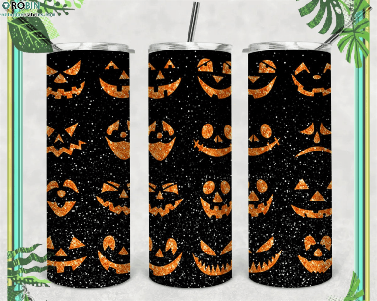 Halloween Pumpkin Face Tumbler Skinny Tumble