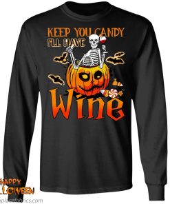 halloween skeleton keep you candy ill have wine pumpkin t shirt 6 YoRIj