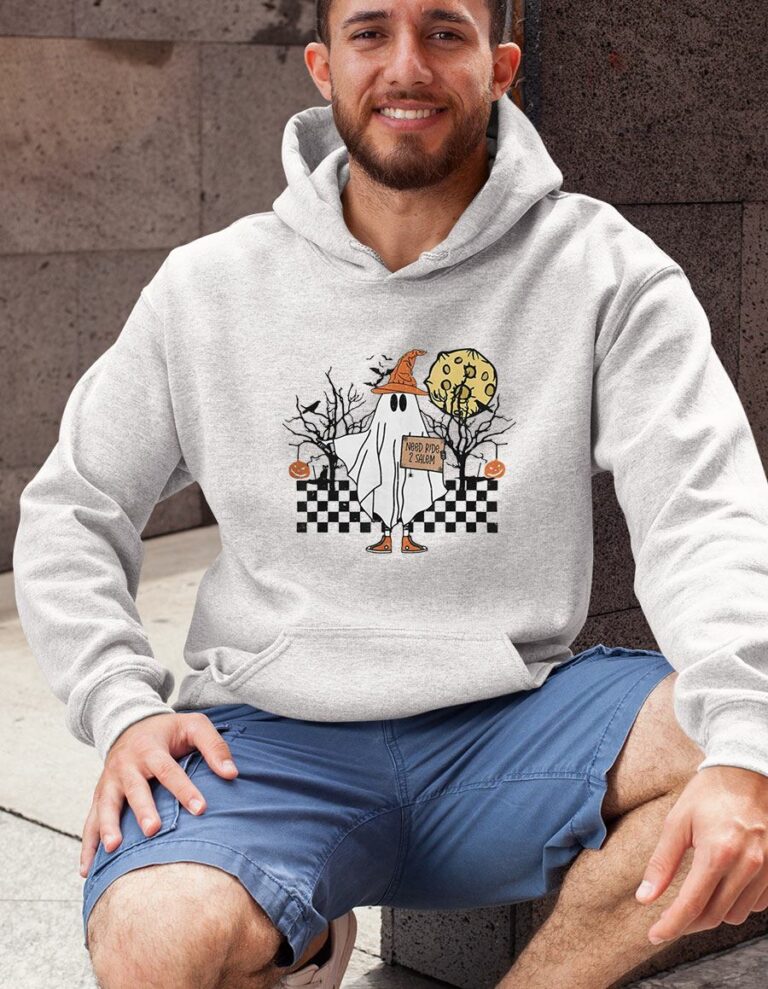 Retro 70s Groovy Ghost Halloween Need A Ride To Salem Shirt