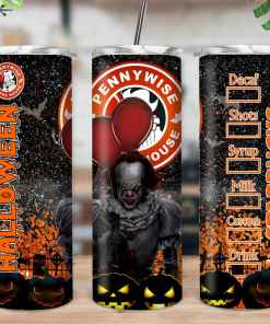 Horrific Movies It Pennywise Halloween Skinny Tumbler