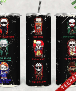 Horror Movie Characters Skinny Tumbler Horror Movie Halloween