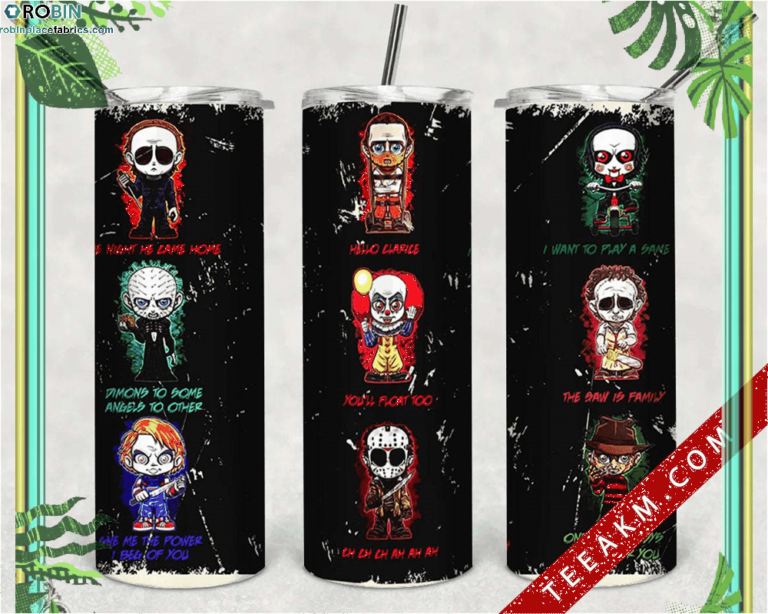 Horror Movie Characters Skinny Tumbler Horror Movie Halloween