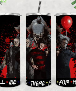 Horror Movie Friends Tumbler Skinny Tumbler Horror Friendshalloween Horror Movie Killers